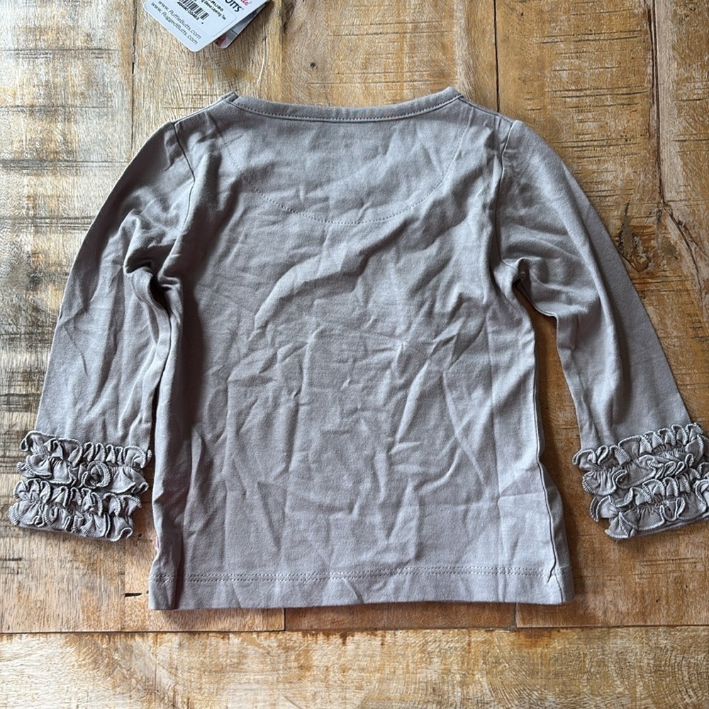 NWT Ruffle Butts Gray Tee with Ruffles 18-24m - Picture 4 of 4